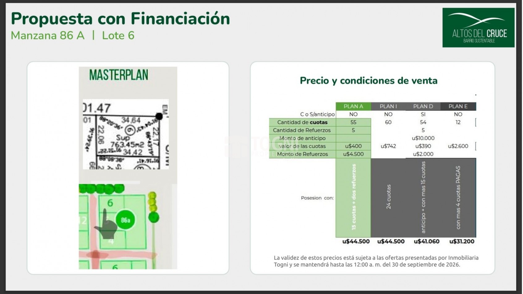 VENTA LOTES "ALTOS DEL CRUCE" BALCARCE